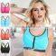 Women Sexy Deep U-necks Design Sports Bra With Zipper In Front Size