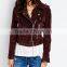 Cropped Suede Leather Jacket