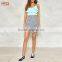 2017 Nwe Women Skirt And Ruffle Layer Crop Top Set