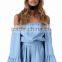bell sleeve easy fit chambray romper summer beach playsuit