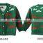 fashion V neck long sleeve beard pattern kids jacquard sweater