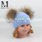 2017 Big Raccoon Fur Pom Pom Beanie Large Bobble Pompom Baby Hat