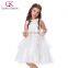 Grace Karin Sleeveless Flower Decorated Flower Girl Princess White Wedding Pageant Party Dress CL010417-1