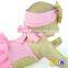 Baby Girl Pink Chiffon Party Dress +Bloomers+Bow Headband 3Pcs Sets Wholesale Gold Sequins Girls Frocks Design Dresses