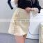 Patchwork Pins Asymmetrical High Waist PU Leather Casual Mini Skirt Female 2020 Fashion Clothing