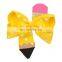 free 6''*4.5" Pencil Print Hair Bows for Girls Back to School Supplier Hairgrips Pen Quality Ribbon Bows Clips Kids Headwear