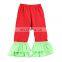 Wholesale Kid Little Girls Stretchy  Flare Pants  Icing  Ruffles Solid Colors Ruffle Leggings