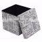 Customized Modern Butterfly Cotton Linen Folding Storage Bedroom Ottoman for Living Room Stool Cover