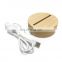 Led Wood Holder USB Powered Oval Round Shape Wooden Night Light Lamp