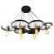 Hot selling retro bike cluster vintage rustic bicycle wheel shape light arts chandelier pendant lamp