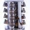 16 Jars Revolving Countertop Spice Rack Stainless Steel Seasoning Storage Organization for Kitchen