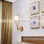 Nordic Brass Drop Shape Metal Wall Lamp Minimalist Living Room Bedroom Bedside Glass Wall Lamp