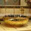 Oval basin series golden ceramic toilet washing hand basins