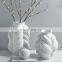 Nordic New Design Leaf Shape White Modern Wedding Porcelain Ceramic Flower Vase For Home Decoration