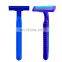 2 Blade Face Razor Shave Men Shaver Blue Body  Stainless steel Logo FLASH Piece Card Face Rubber Color Package Handle FOB