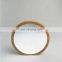 Wood store home round counter desk makeup bamboo mirror