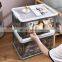 stackable bins storage container two sides drop open door toys sundries and clothes storage organizer container box bin