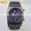wrist men watch luxury leather genuine Japan movement quartz with 3 eyes business gift
