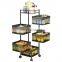 Home accessories kitchen organizer with wheels 3/4/5 tier  bathroom kitchen storage rack trolley rack