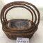 For Gardening With Wool Handles Wicker Basket