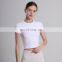 Wholesale Custom Logo Half Zipper Short Sleeve Crop Top Slim Fit Sports Running Yoga Shirt Quick Dry Outfit Clothes For Women
