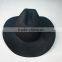 In stock Black cheap cowboy hat felt wide brim Crushable wool Felt Hat for men cowboy hat adult size 58cm