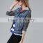 2016 factory whloesale ladies fashion washing denim jacket in pakistan