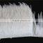 Bleached Pattern White Rooster Tail Feather Trim Ribbon For Wedding Dress Accessories