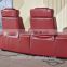 3 seater recliner kuka leather sofa bed in red
