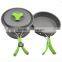 camping equipment Wholesale emerency kit new product green camping cookware for outdoor sports