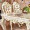 White luxury delicate wooden gilt banquet hall chairs and tables