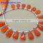 Carnelian Faceted Elongated Pyramid 8*15 mm 74 cts Faceted Elongated Pyramid 6" Strand length Natural gemstones