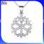 Christmas Micro Pave 925 Sterling Silver Fine Jewelry Wholesale Snowflake Pendant Necklace With Diamond In 925 Sterling Silver