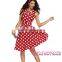 New Arrival Wholesale Red Polka Dot Bohemain Print Fashion Dress