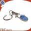 custom two side pro-enamel cheap metal plating nickle for supermarket trolley coin