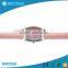 New times japan movt pink leather strap beautiful ladies watch