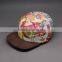 WHOLESALE SUEDE FLAT BRIM FLORAL 5 PANEL HATS CUSTOM