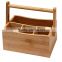 Kitchen Bamboo 4 Compartment Utensil Flatware Cutlery Caddy Holder with Handle multifunction bamboo storage boxes                        
                                                Quality Choice