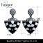 Unique jewelry black and white football alloy oil drip dangle stud earrings jewelry for women and men fashion jewelry wholesale