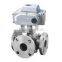 3 way PVC electric 220V motor ball valve flange type stainless steel