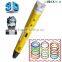 2015 new Semi-Automatic 4 color 3d pen with 1.75 mm pla filament