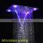 Wholesale modern LED ceiling shower set rainfall waterfall shower head hot cold high flow bath shower mixer bathroom accessories