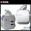 Patent Travel Adapter AC 100-240V,2 in 1 usb ac car charger,mobile phone chargers for accessories car-UC311-Shenzhen Ricom
