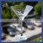 Glass manufacturer promotion wholesale handmade clear glass neck plate with gold, gold wine glass shopping