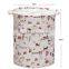 Decorative folding polyester baskets with handles