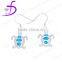 Marine animals earrings opal sea turtle shaped silver earrings