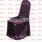Polyester striped shining satin banquet wedding chair cover