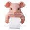 Resin pink pig bust funny animal toilet paper holder