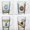 6oz 8oz 10oz 12oz Caffe Latte Espresso Cappuccino color printing glass coffee mug