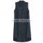 summer new style women clothing middle and maxi a line cotton linen stripe loose sleeveless dress